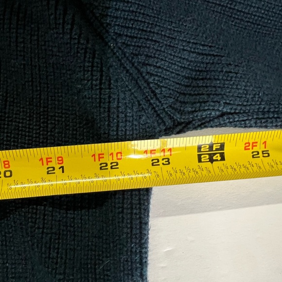 Liz Claiborne Collection L cotton rayon collared keyhole sweater navy casual - Picture 7 of 8